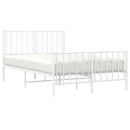 sengeramme med sengegavl og fodgærde 120x190 cm metal hvid