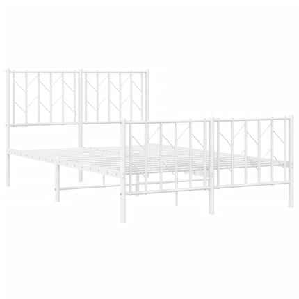 sengeramme med sengegavl og fodgærde 120x190 cm metal hvid