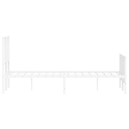 sengeramme med sengegavl og fodgærde 120x200 cm metal hvid