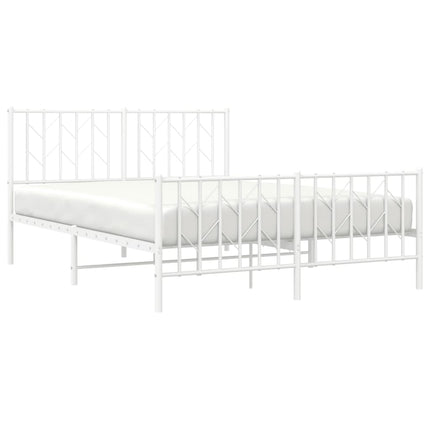 sengeramme med sengegavl og fodgærde 140x190 cm metal hvid