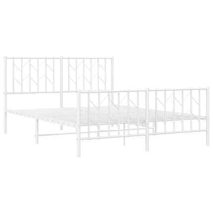 sengeramme med sengegavl og fodgærde 140x190 cm metal hvid