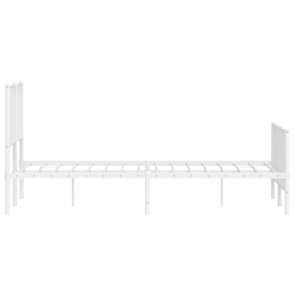 sengeramme med sengegavl og fodgærde 140x190 cm metal hvid