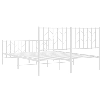 sengeramme med sengegavl og fodgærde 140x190 cm metal hvid