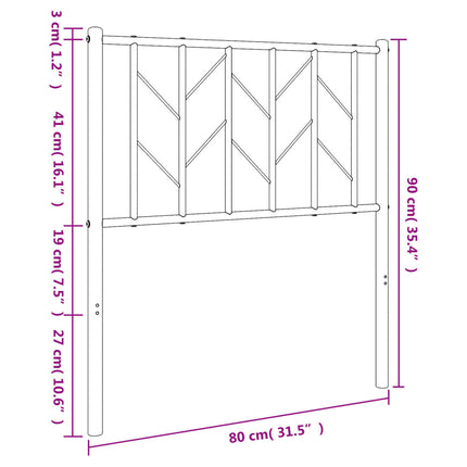 udskiftningsgavl 75 cm metal hvid