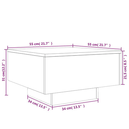 sofabord 55x55x31 cm konstrueret træ betongrå