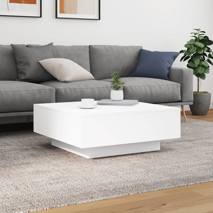 sofabord 80x80x31 cm konstrueret træ hvid