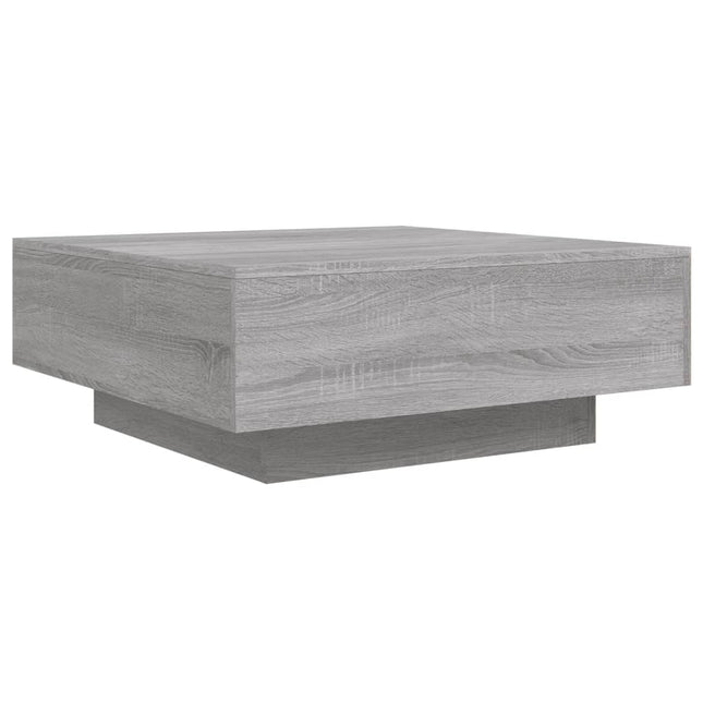 sofabord 80x80x31 cm konstrueret træ grå sonoma-eg