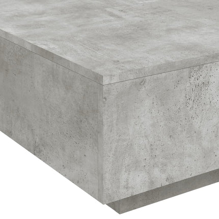 sofabord med LED-lys 80x80x31 cm betongrå