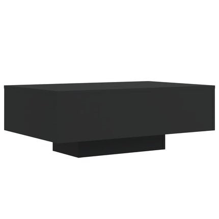 sofabord med LED-lys 85x55x31 cm sort