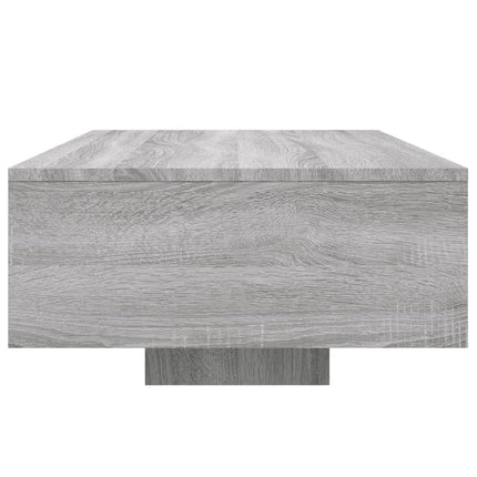 sofabord med LED-lys 85x55x31 cm grå sonoma-eg