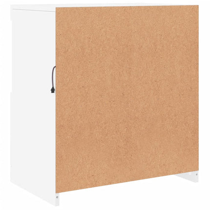 skænk med LED-lys 60,5x37x67 cm hvid
