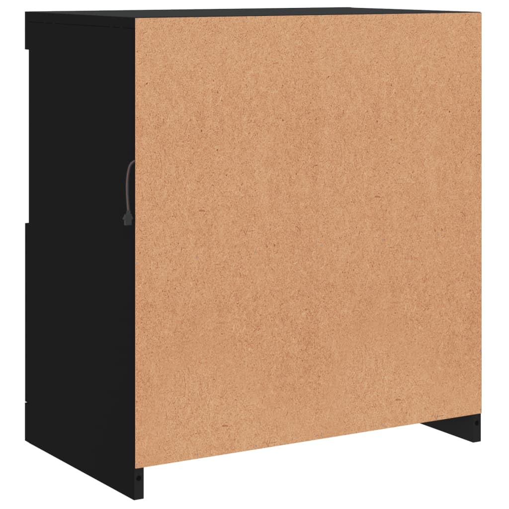 skænk med LED-lys 60,5x37x67 cm sort