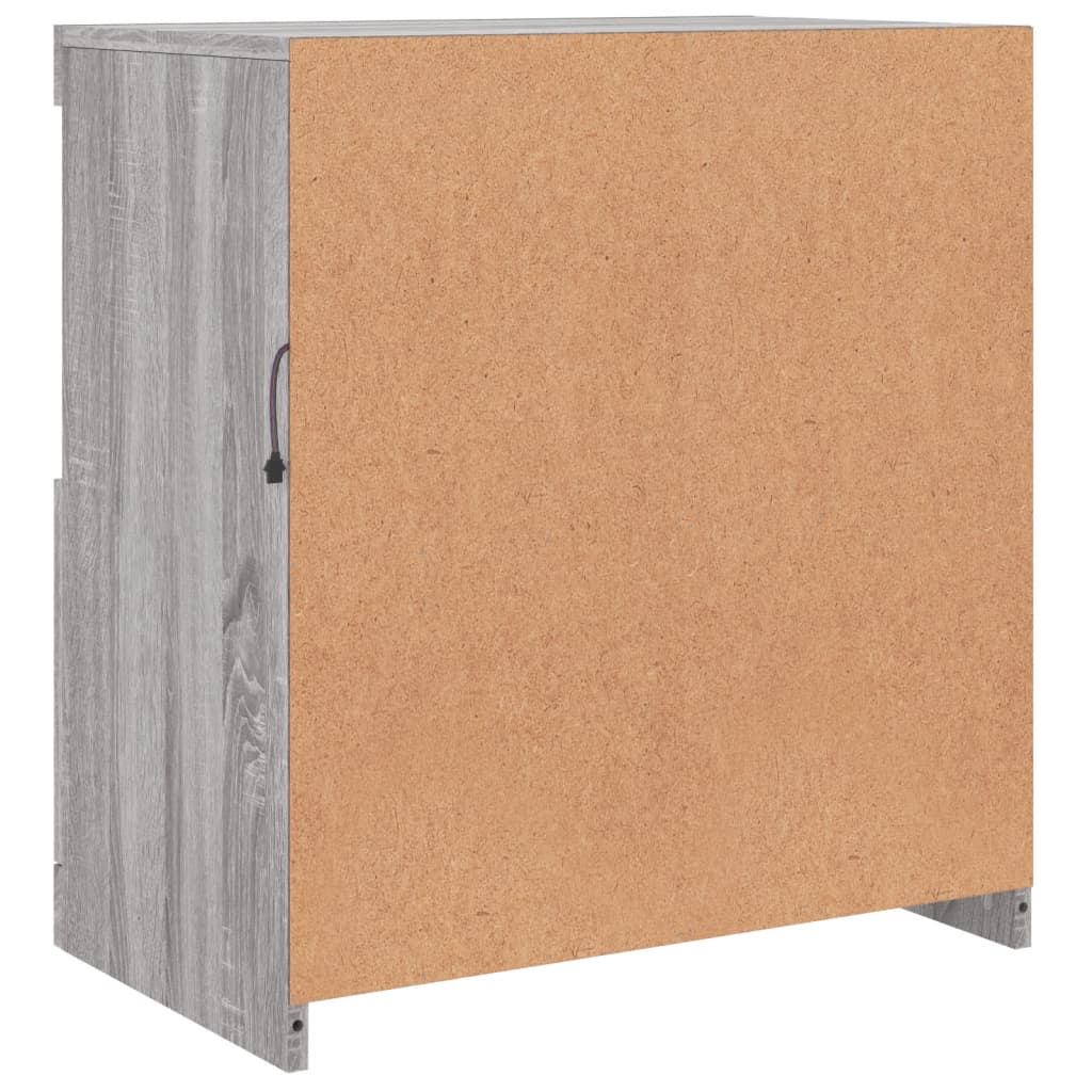 skænk med LED-lys 60,5x37x67 cm grå sonoma-eg