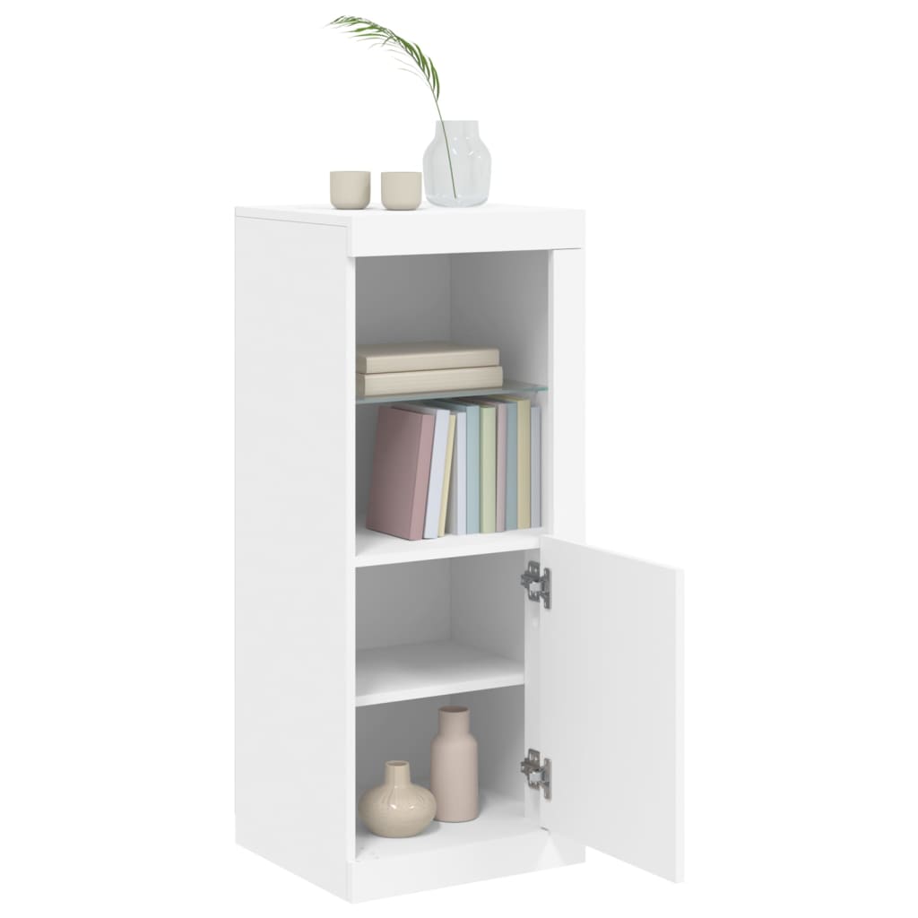 skænk med LED-lys 41x37x100 cm hvid