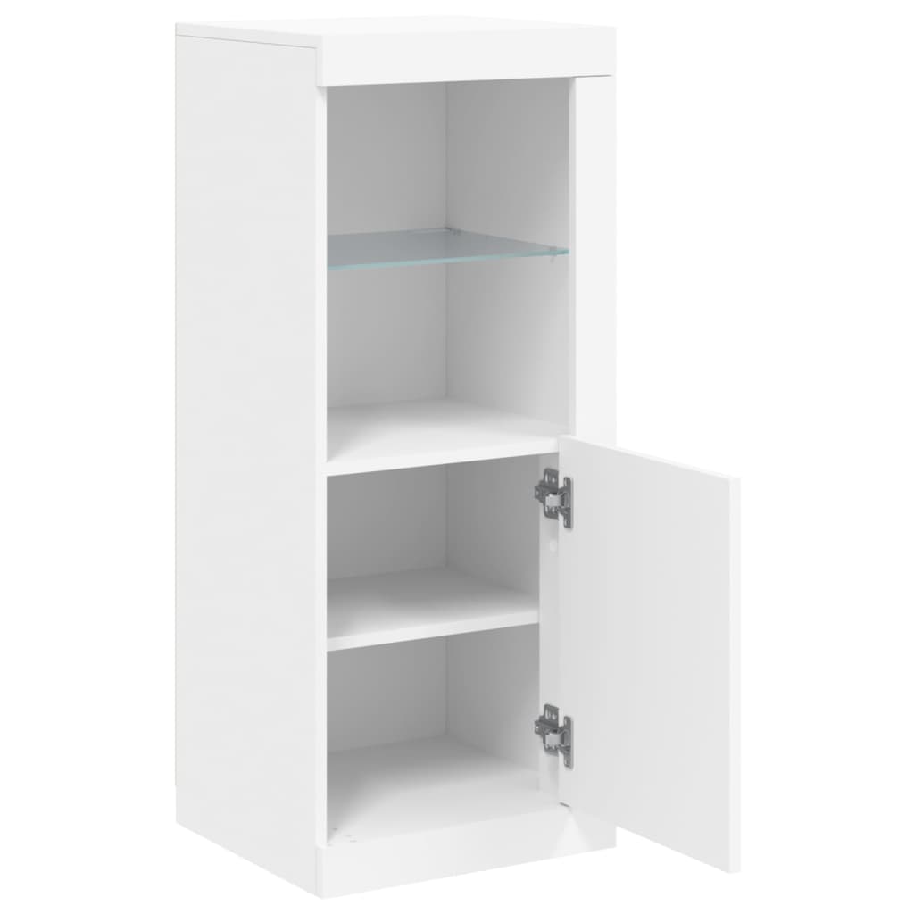 skænk med LED-lys 41x37x100 cm hvid