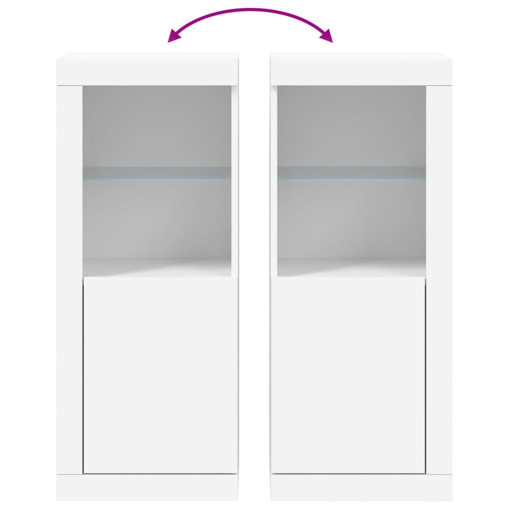 skænk med LED-lys 41x37x100 cm hvid