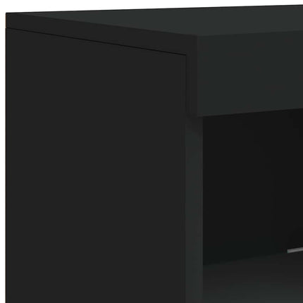 skænk med LED-lys 41x37x100 cm sort
