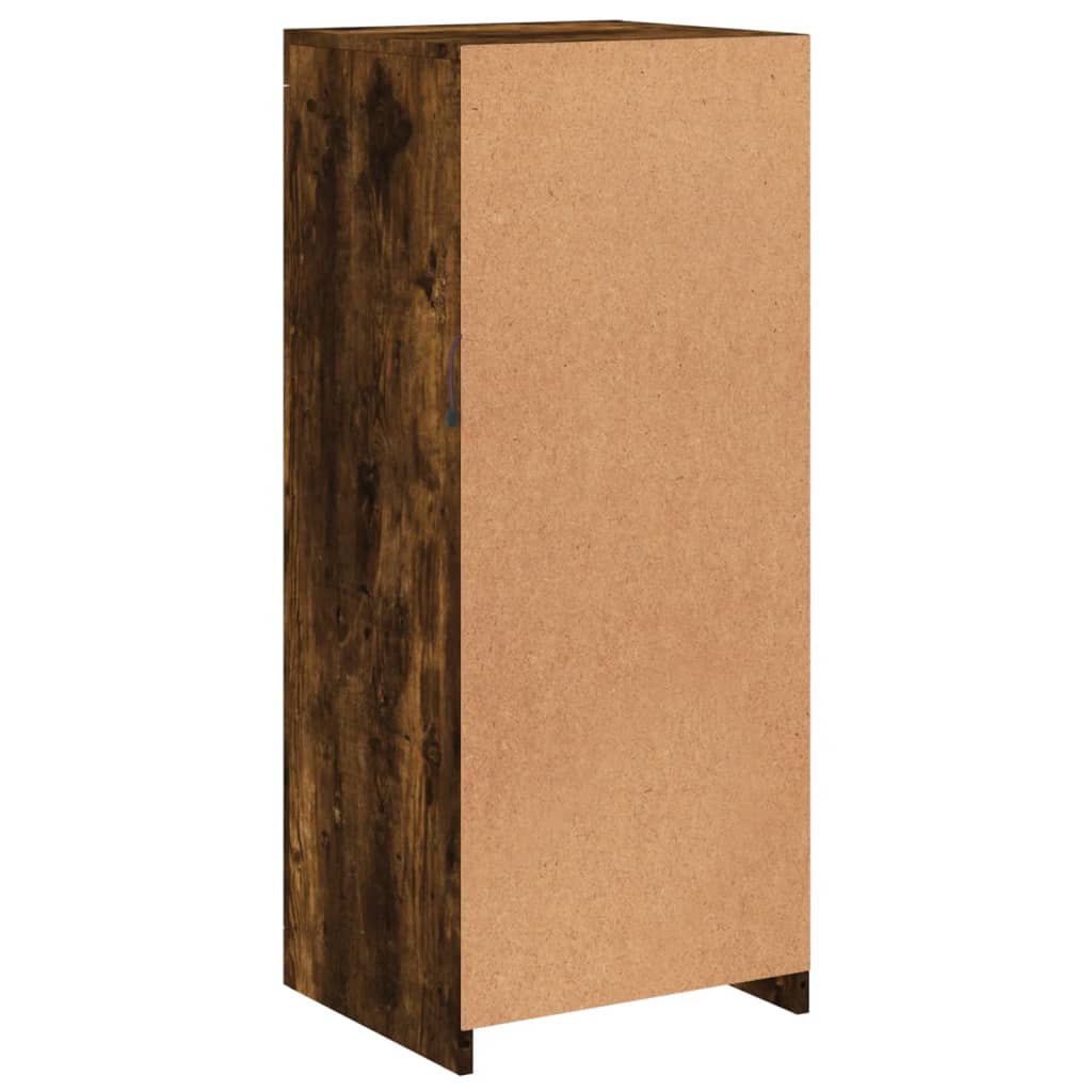 skænk med LED-lys 41x37x100 cm røget egetræsfarve