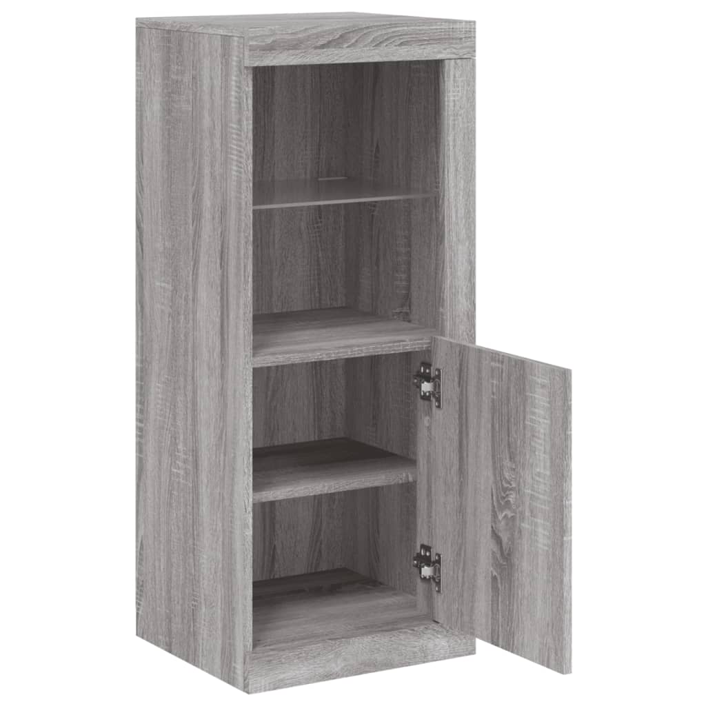 skænk med LED-lys 41x37x100 cm grå sonoma-eg