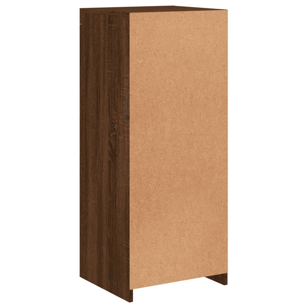 skænk med LED-lys 41x37x100 cm røget egetræsfarve