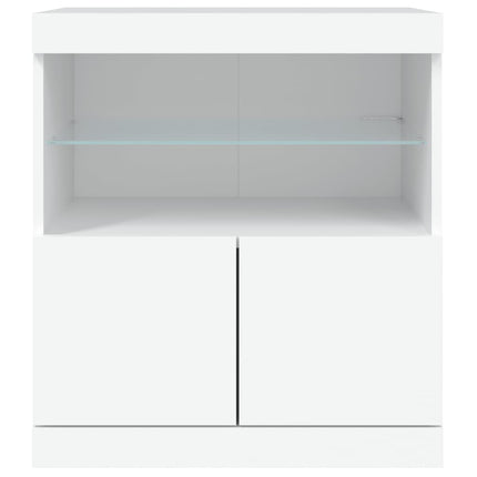 skænk med LED-lys 60x37x67 cm hvid