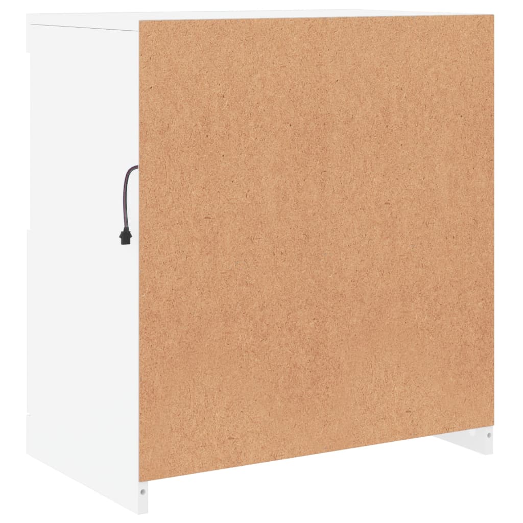 skænk med LED-lys 60x37x67 cm hvid