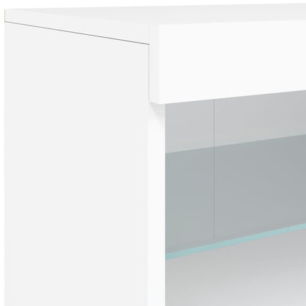 skænk med LED-lys 60x37x67 cm hvid