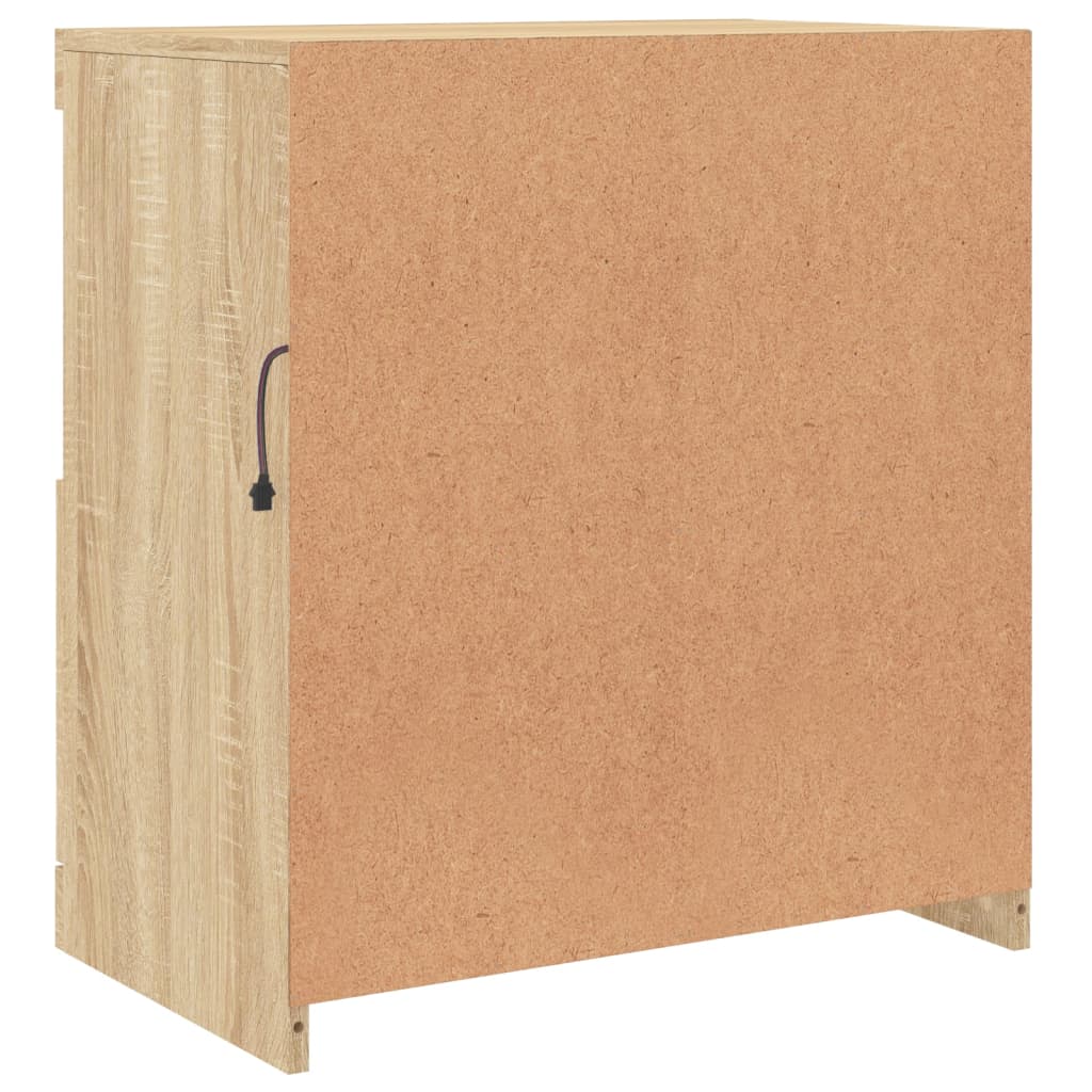 skænk med LED-lys 60x37x67 cm sonoma-eg