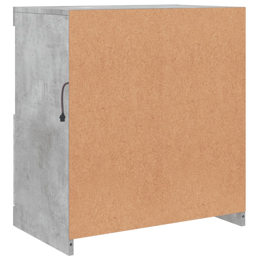 skænk med LED-lys 60x37x67 cm betongrå