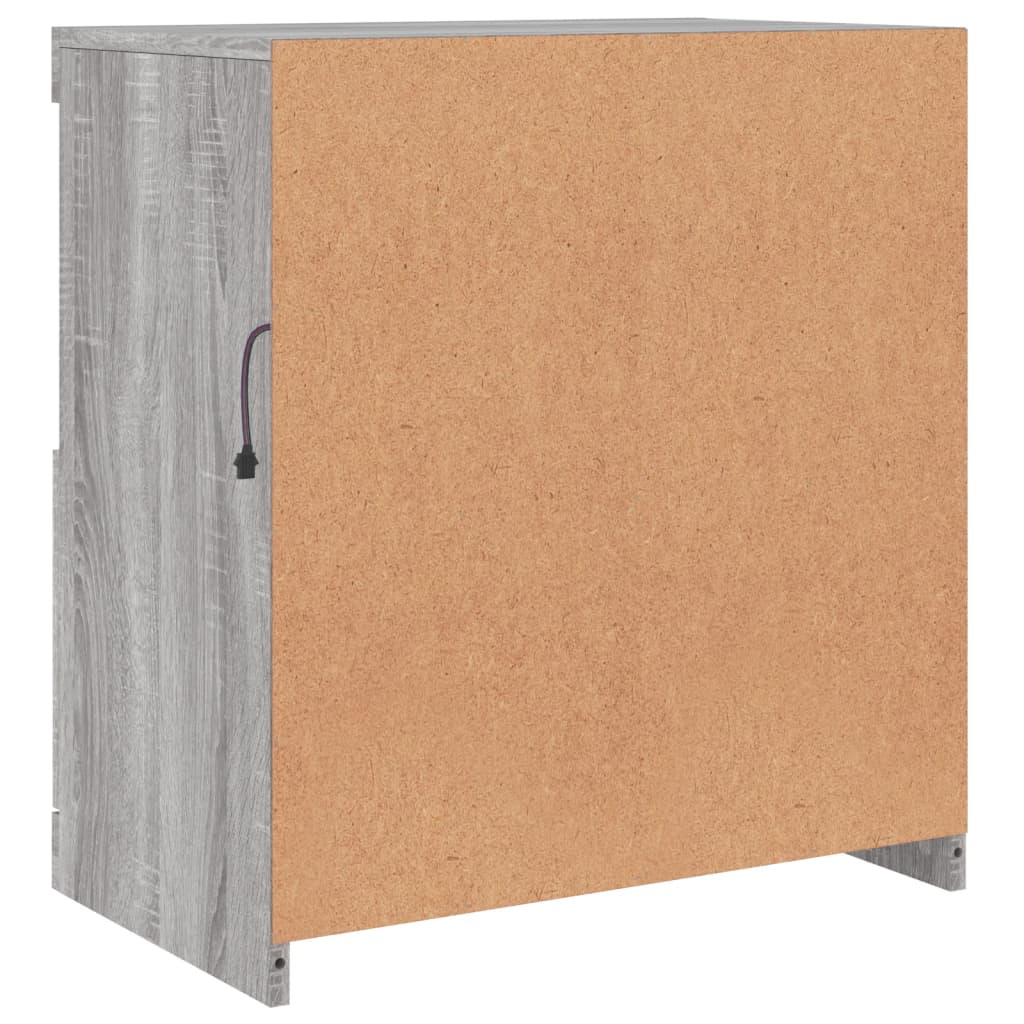 skænk med LED-lys 60x37x67 cm grå sonoma-eg