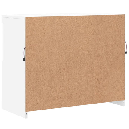 skænk med LED-lys 81x37x67 cm hvid