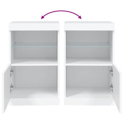 skænk med LED-lys 41x37x67 cm hvid
