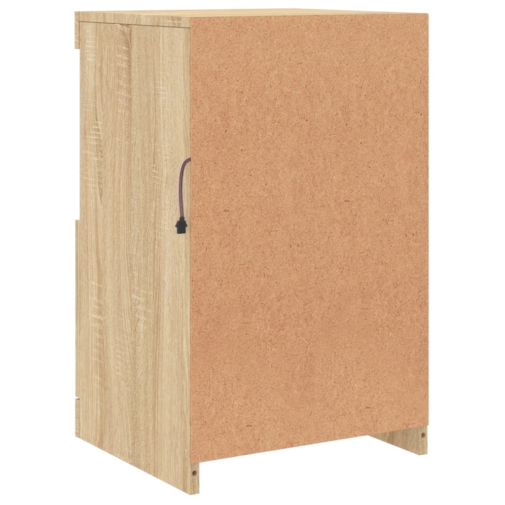 skænk med LED-lys 41x37x67 cm sonoma-eg