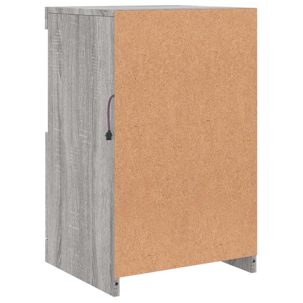 skænk med LED-lys 41x37x67 cm grå sonoma-eg