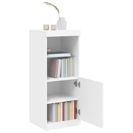 skænk med LED-lys 41x37x100 cm hvid
