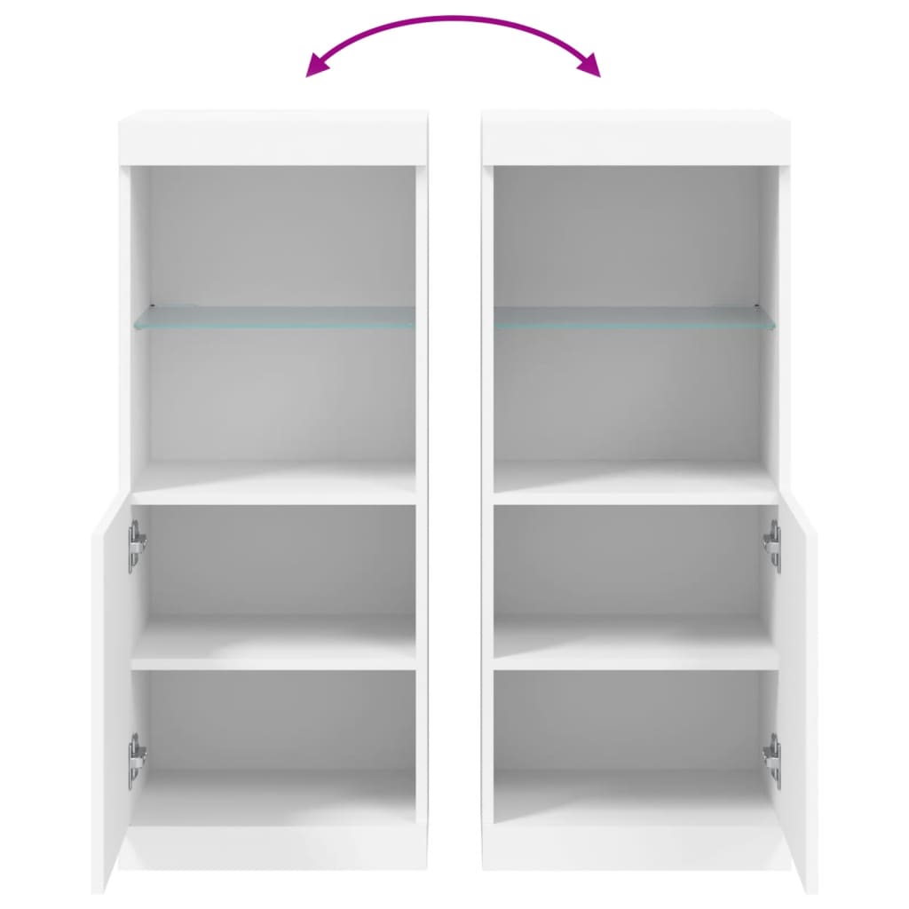 skænk med LED-lys 41x37x100 cm hvid