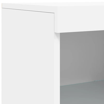 skænk med LED-lys 41x37x100 cm hvid