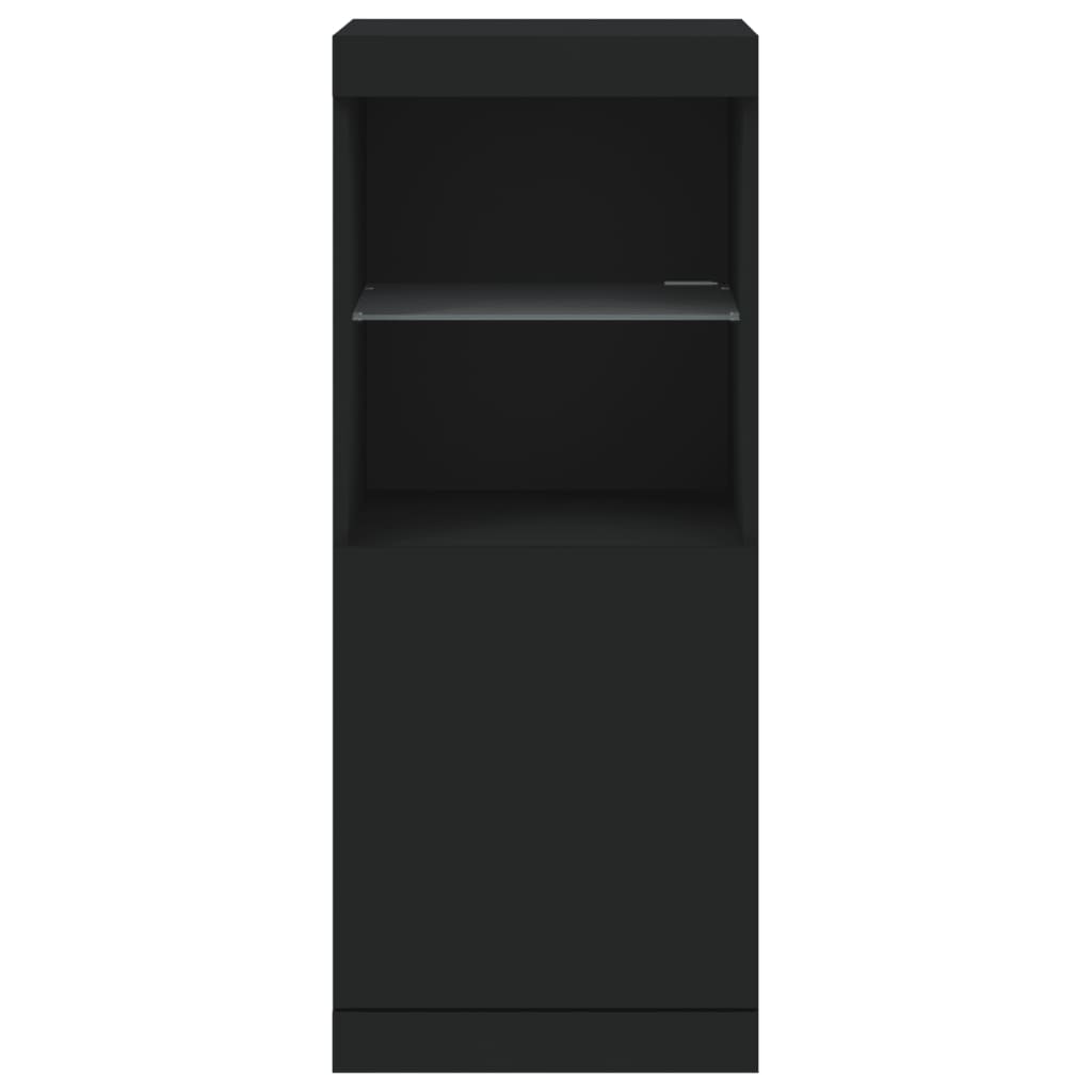 skænk med LED-lys 41x37x100 cm sort