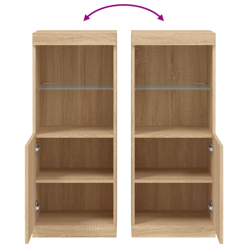 skænk med LED-lys 41x37x100 cm sonoma-eg