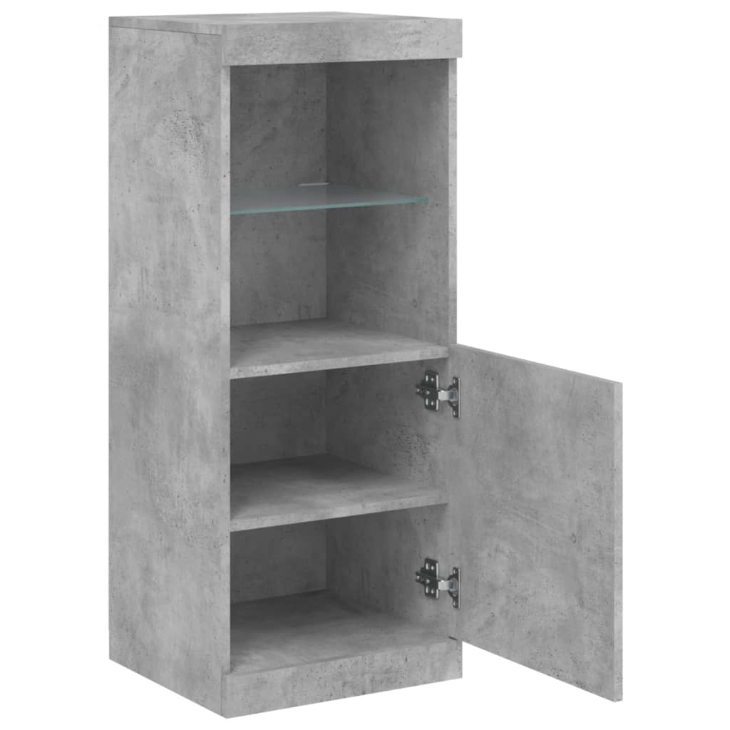 skænk med LED-lys 41x37x100 cm betongrå