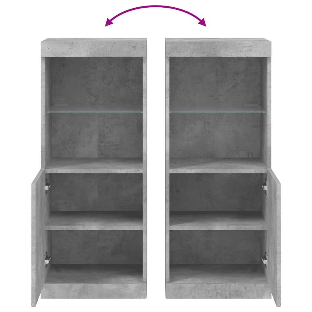 skænk med LED-lys 41x37x100 cm betongrå