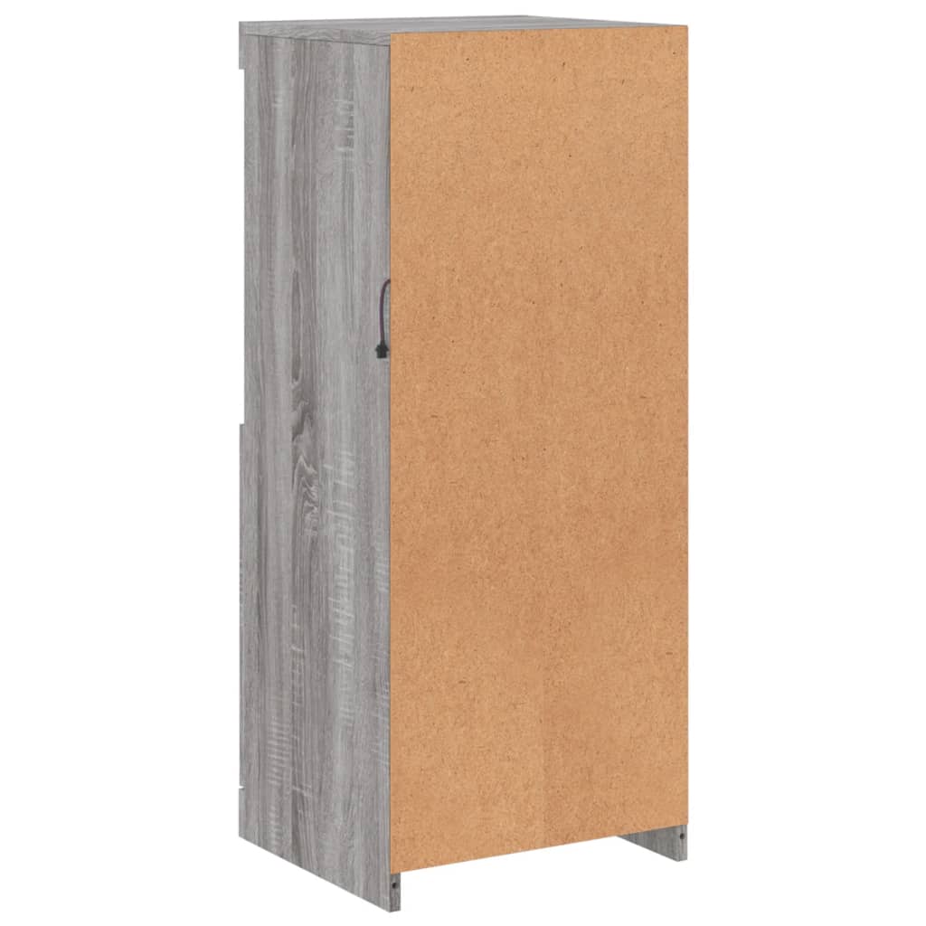 skænk med LED-lys 41x37x100 cm grå sonoma-eg