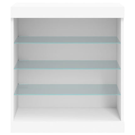 skænk med LED-lys 60,5x37x67 cm hvid