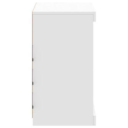 skænk med LED-lys 60,5x37x67 cm hvid