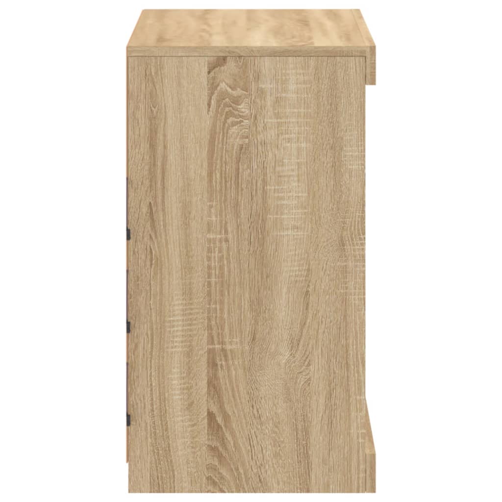 skænk med LED-lys 60,5x37x67 cm sonoma-eg