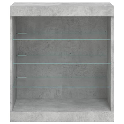 skænk med LED-lys 60,5x37x67 cm betongrå