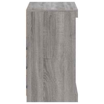 skænk med LED-lys 60,5x37x67 cm grå sonoma-eg