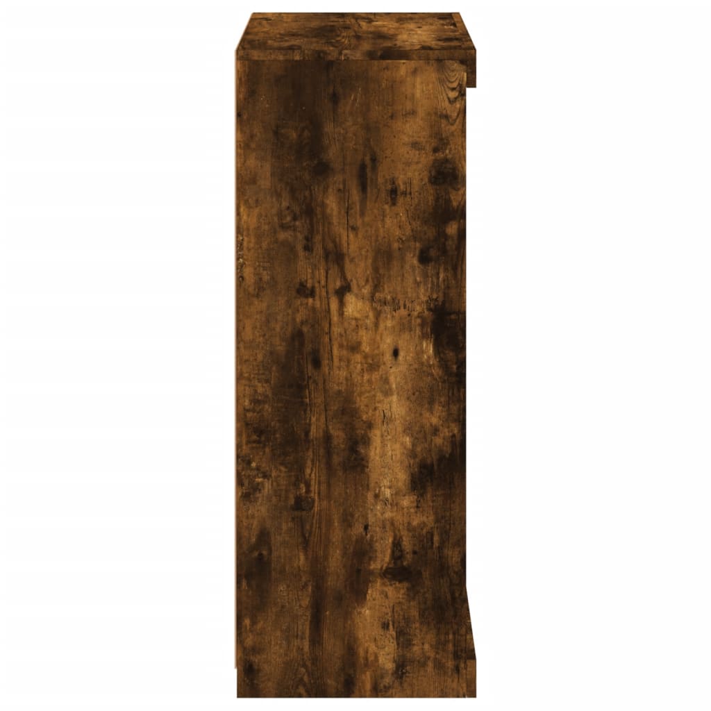 skænk med LED-lys 60,5x37x100 cm røget egetræsfarve