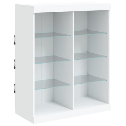 skænk med LED-lys 81x37x100 cm hvid