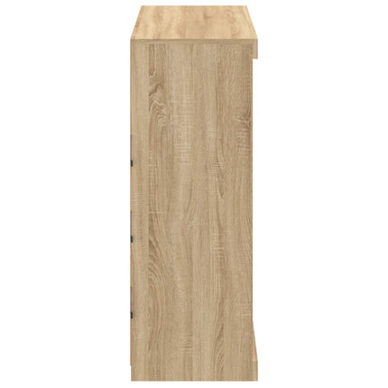 skænk med LED-lys 81x37x100 cm sonoma-eg
